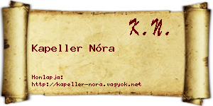 Kapeller Nóra névjegykártya