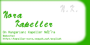 nora kapeller business card